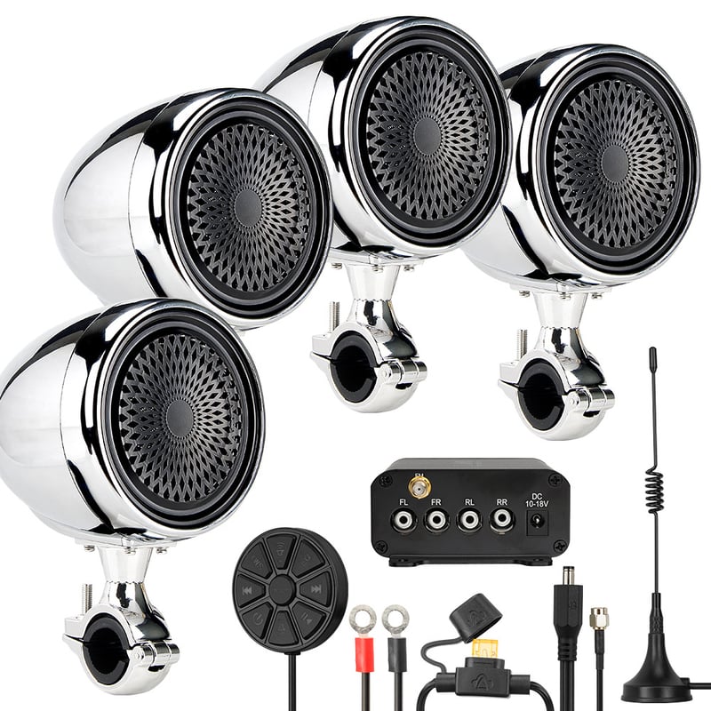 Tarptautinė, populiari motociklų garso sistema, 600 vatų, su nuotoliniu garsumo valdymu, didelė galia, „Bluetooth“, USB, FM, SUX, daugiafunkcinė