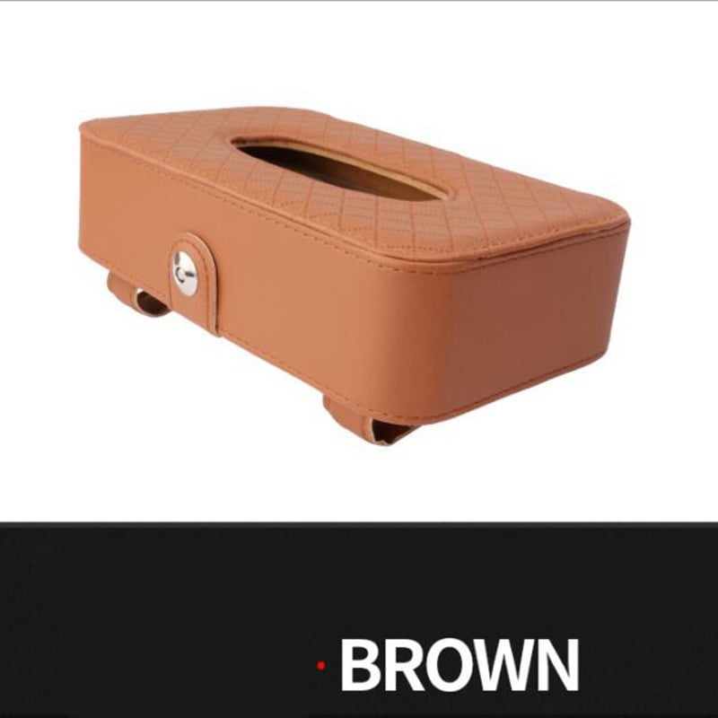 Δερμάτινο κουτί αποθήκευσης αυτοκινήτου, κρεμαστό σκίαστρο αυτοκινήτου, κουτί χαρτομάντιλων για την πλάτη του καθίσματος, διακόσμηση εσωτερικού αυτοκινήτου, κουτί χαρτομάντιλων αυτοκινήτου