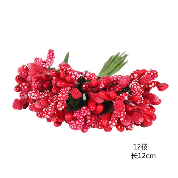 Червени изкуствени цветни тичинки за сватбени декорации, Направи си сам цветя от пяна, ръчно изработени флорални материали, пластмасови букети