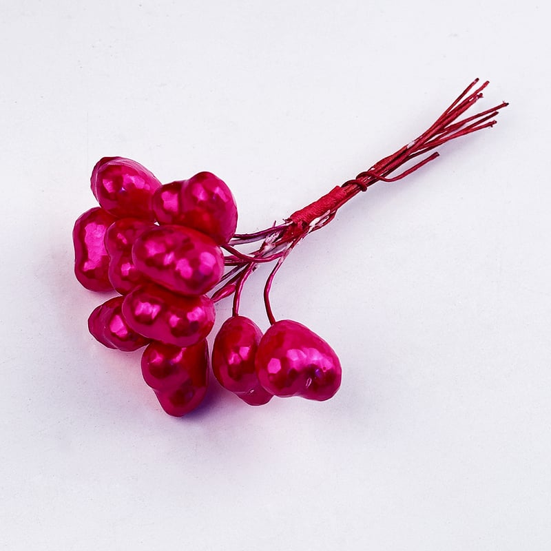 Червени изкуствени цветни тичинки за сватбени декорации, Направи си сам цветя от пяна, ръчно изработени флорални материали, пластмасови букети