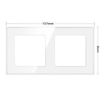 Модел 86 Европейски стандарт, интегриран немски и френски стил, бял стъклен панел за стенен превключвател и контакт, комбинация от функционален модул за износ