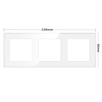 Модел 86 Европейски стандарт, интегриран немски и френски стил, бял стъклен панел за стенен превключвател и контакт, комбинация от функционален модул за износ