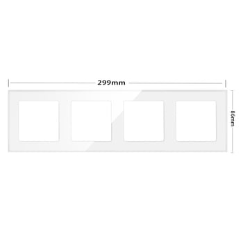 Модел 86 Европейски стандарт, интегриран немски и френски стил, бял стъклен панел за стенен превключвател и контакт, комбинация от функционален модул за износ