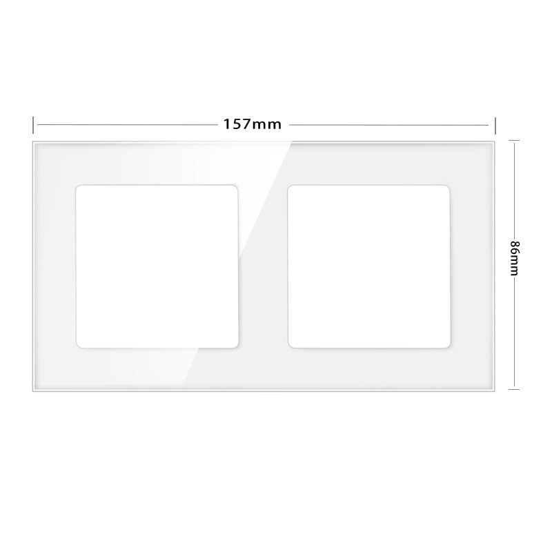Модел 86 Европейски стандарт, интегриран немски и френски стил, бял стъклен панел за стенен превключвател и контакт, комбинация от функционален модул за износ