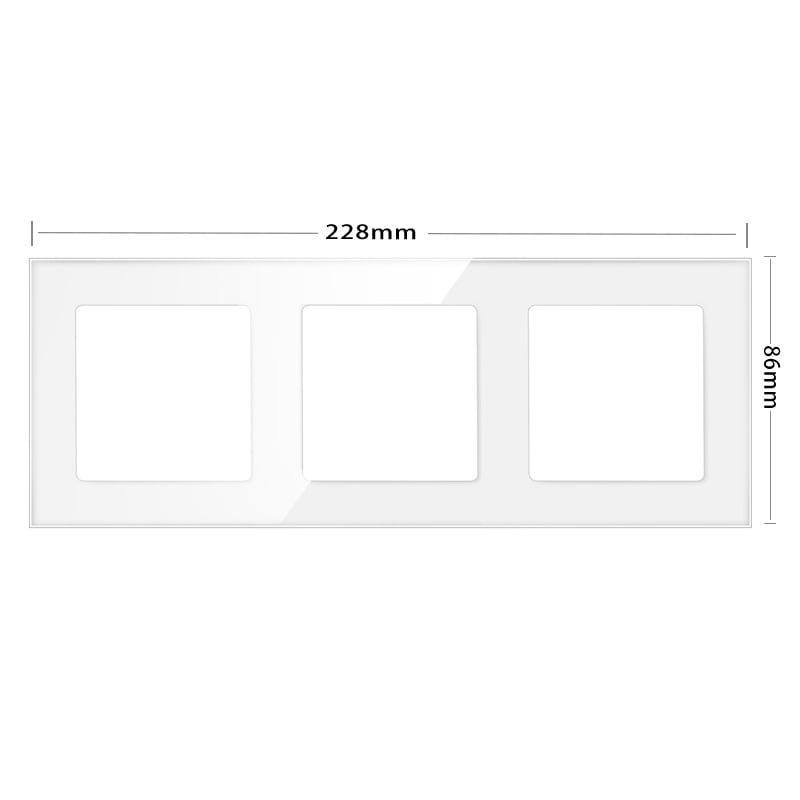 Модел 86 Европейски стандарт, интегриран немски и френски стил, бял стъклен панел за стенен превключвател и контакт, комбинация от функционален модул за износ