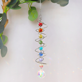 Фабричен спирален ротатор на едро, ловец на слънце, кристален вятърен звънец, уред за изработка на дъга, въртяща се кука, градинска декорация