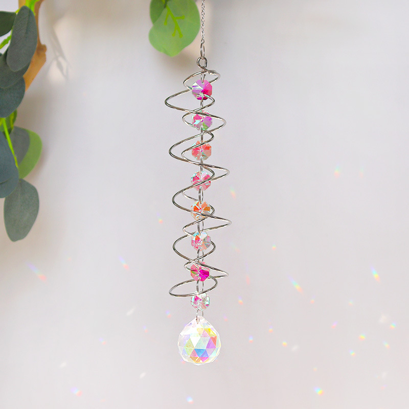 Фабричен спирален ротатор на едро, ловец на слънце, кристален вятърен звънец, уред за изработка на дъга, въртяща се кука, градинска декорация