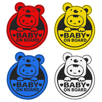 Светлоотразителни предупредителни стикери с анимационни герои за деца и бебета, подходящи за декориране на интериора на автомобила, задните прозорци и багажника