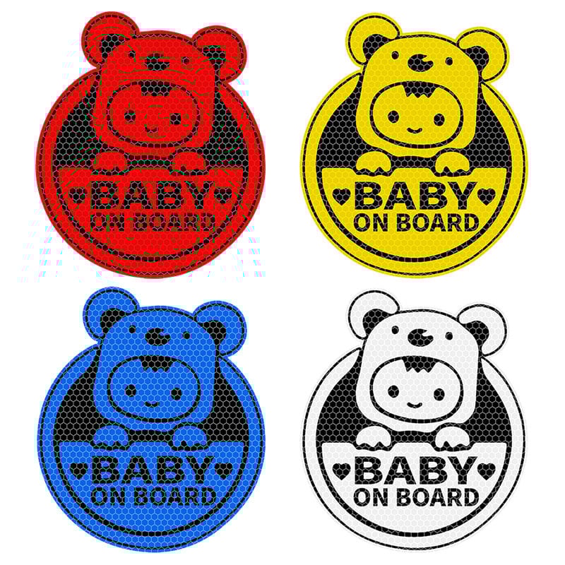 Светлоотразителни предупредителни стикери с анимационни герои за деца и бебета, подходящи за декориране на интериора на автомобила, задните прозорци и багажника