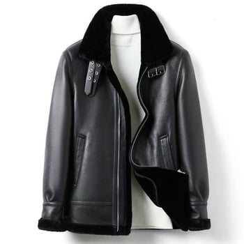 Geacă/palton din fleece gros și cald, purtat zilnic, model lupul din nordul Xinjiangului, multifuncțional, cu căptușeală și guler din piele, iarnă