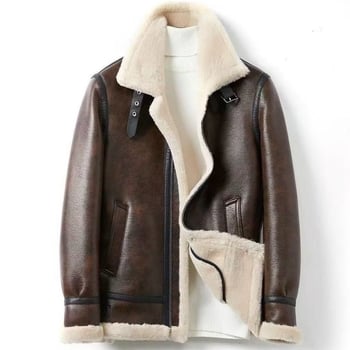 Geacă/palton din fleece gros și cald, purtat zilnic, model lupul din nordul Xinjiangului, multifuncțional, cu căptușeală și guler din piele, iarnă