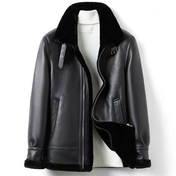 Geacă/palton din fleece gros și cald, purtat zilnic, model lupul din nordul Xinjiangului, multifuncțional, cu căptușeală și guler din piele, iarnă