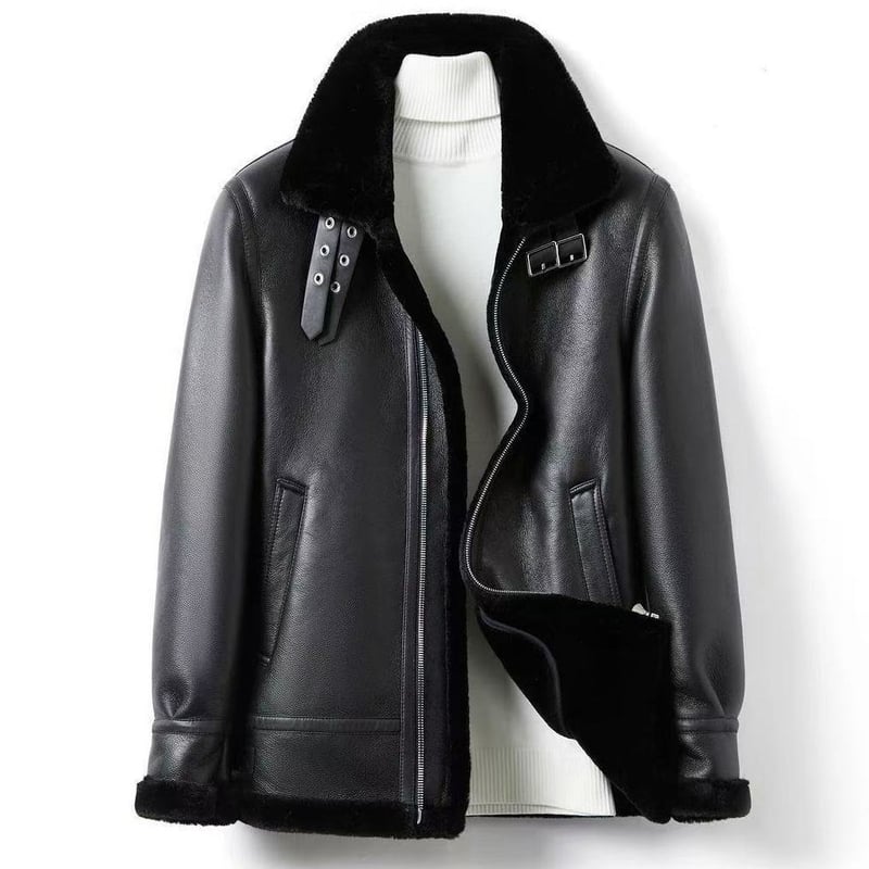 Geacă/palton din fleece gros și cald, purtat zilnic, model lupul din nordul Xinjiangului, multifuncțional, cu căptușeală și guler din piele, iarnă