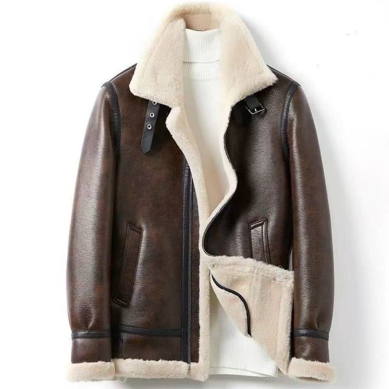 Geacă/palton din fleece gros și cald, purtat zilnic, model lupul din nordul Xinjiangului, multifuncțional, cu căptușeală și guler din piele, iarnă