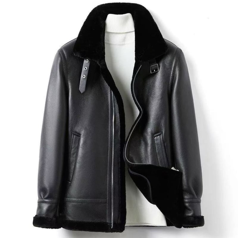 Geacă/palton din fleece gros și cald, purtat zilnic, model lupul din nordul Xinjiangului, multifuncțional, cu căptușeală și guler din piele, iarnă