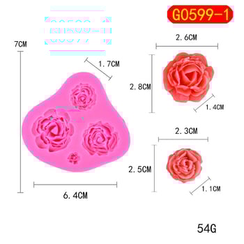 Rožės formos silikoninė torto forma, gėlės formos šokoladinis fondantas