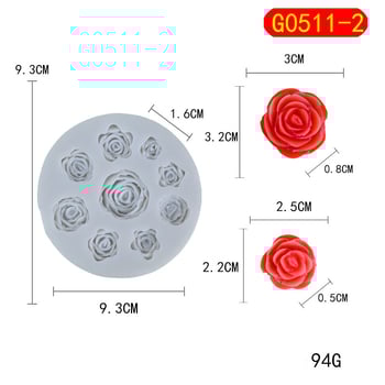 Rožės formos silikoninė torto forma, gėlės formos šokoladinis fondantas