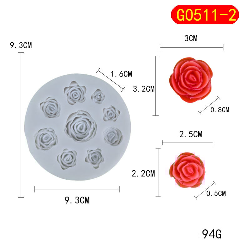 Rožės formos silikoninė torto forma, gėlės formos šokoladinis fondantas
