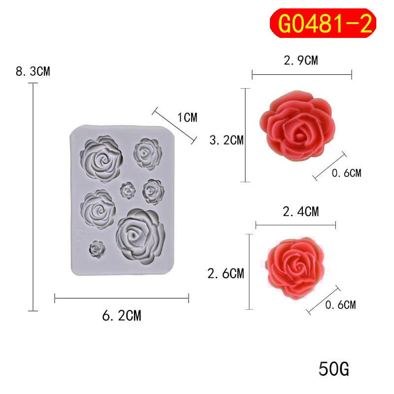 Rožės formos silikoninė torto forma, gėlės formos šokoladinis fondantas