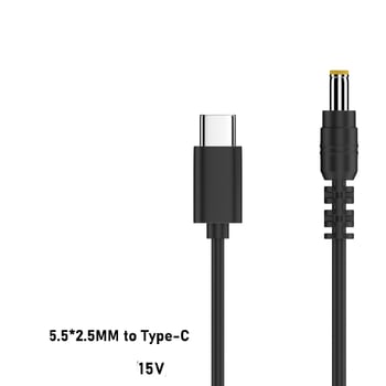 C típusú - 5,5 * 2,5 mm-es PD csalikábel, laptop töltő adapter 5V/9V/12V/20V
