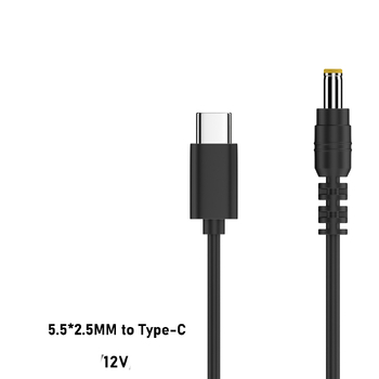 C típusú - 5,5 * 2,5 mm-es PD csalikábel, laptop töltő adapter 5V/9V/12V/20V