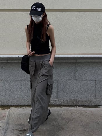 Stilīgi midi garuma darba svārki sievietēm, pavasarim un rudenim, unikāls A-līnijas siluets, augsta jostasvieta, ar kabatām, šiki un ikdienišķi.