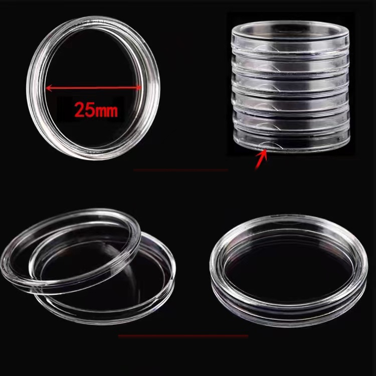 25 mm 40 gab. vienas juaņas monētas aizsargkaste, pret Japānas karu vērsta Pirmā juaņas monētu kolekcijas kaste ar peoniju un krizantēmu, pirmā zodiaka apaļa piemiņas monētu kaste