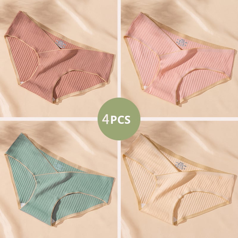 (4 db-os csomag) Varrás nélküli, egyrészes kismama alsónemű, tiszta pamutból, kényelmes és tartást adó a terhesség korai, középső és késői szakaszában, valamint a szülés utáni időszakban.