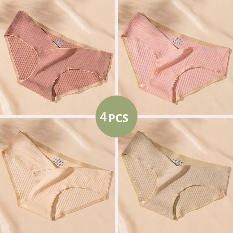 (4 db-os csomag) Varrás nélküli, egyrészes kismama alsónemű, tiszta pamutból, kényelmes és tartást adó a terhesség korai, középső és késői szakaszában, valamint a szülés utáni időszakban.