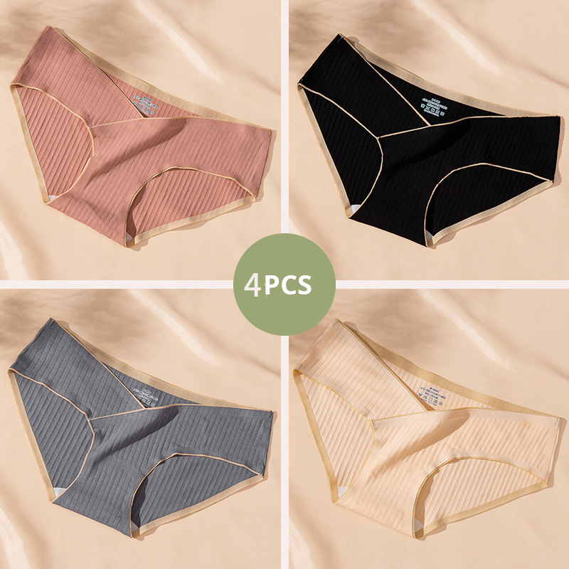 (4 db-os csomag) Varrás nélküli, egyrészes kismama alsónemű, tiszta pamutból, kényelmes és tartást adó a terhesség korai, középső és késői szakaszában, valamint a szülés utáni időszakban.