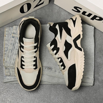 Muške tenisice dad shoes - Gornji dio od umjetne kože, zatvara se na vezivanje, gumeni potplat, prozračna mrežasta podstava