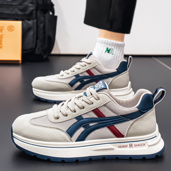 Muške tenisice u stilu dad sneakers: gornji dio PU + mreža, gumena potplat, debeli đon 3–5 cm, vezanje naprijed, za muškarce 18–40 godina