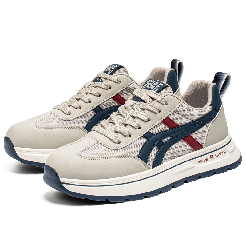 Muške tenisice u stilu dad sneakers: gornji dio PU + mreža, gumena potplat, debeli đon 3–5 cm, vezanje naprijed, za muškarce 18–40 godina