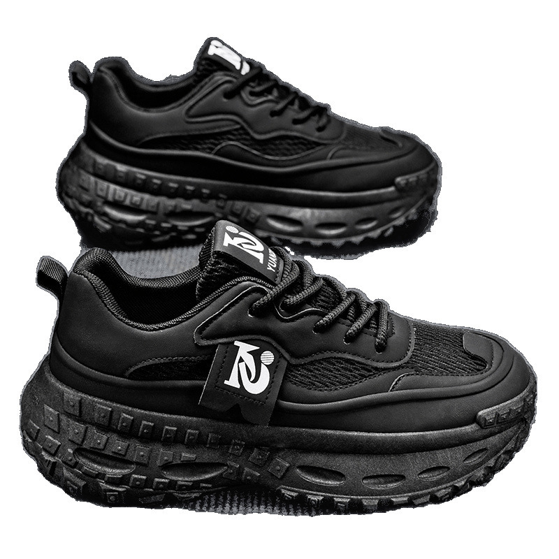 Muške casual tenisice u stilu dad shoes — gornji dio PU+mesh, gumena potplat injekcijski oblikovan, vezanje naprijed, nizak profil, prozračna unutrašnjost