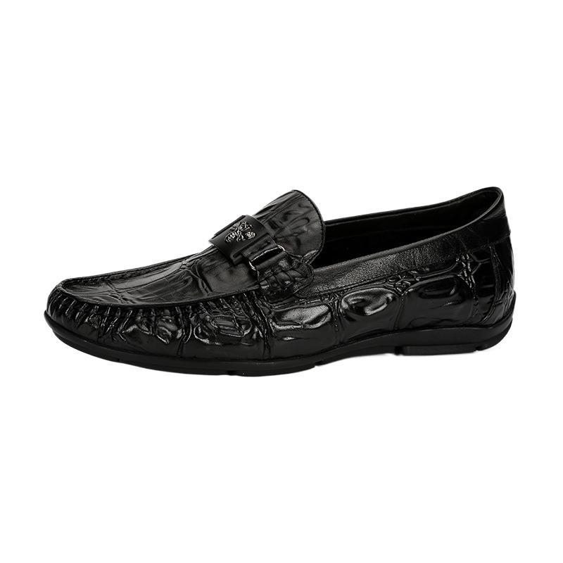 Muške loaferice od kože s gornjim slojem, prozračni i otporni na habanje, okrugli vrh, gumeni potplat, za sve sezone