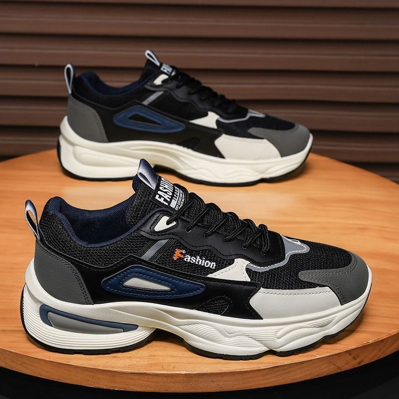 Muške waffle tenisice s prozračnim gornjim dijelom od PU + mreža, plastični potplat, EVA uložak, vezivanje šnirkama, niski profil