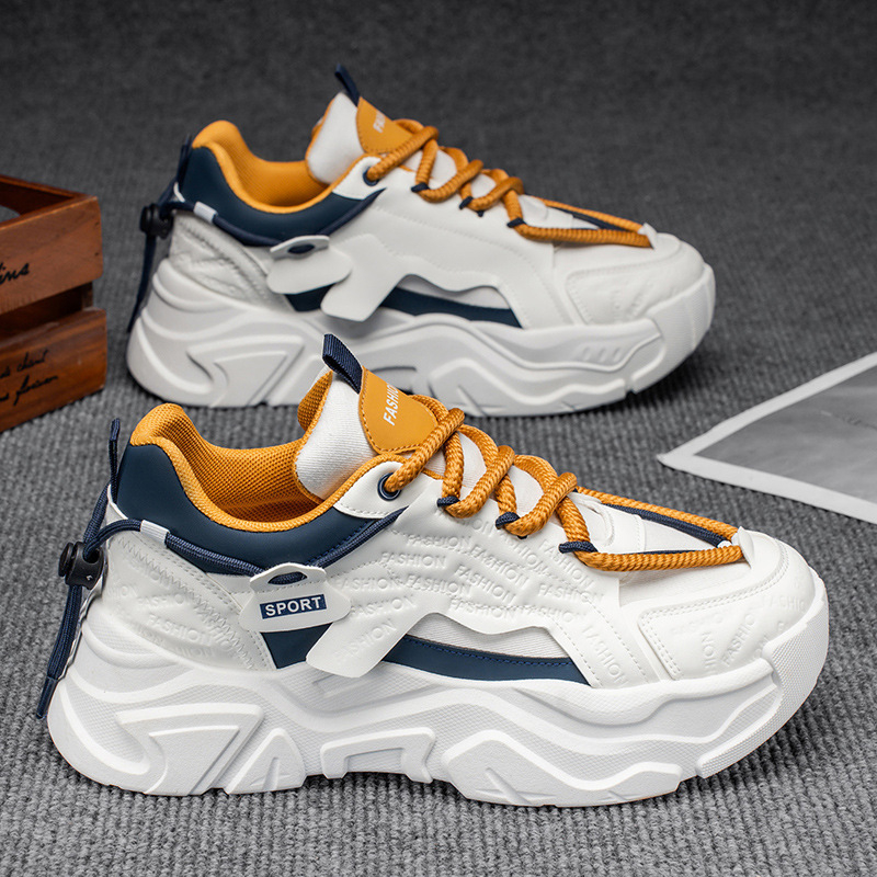 Muške dad shoes tenisice s debelim đonom za povećanje visine, mrežasti gornji dio, protuklizna potplata, vezanje, EVA ulošak