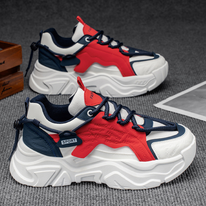Muške dad shoes tenisice s debelim đonom za povećanje visine, mrežasti gornji dio, protuklizna potplata, vezanje, EVA ulošak