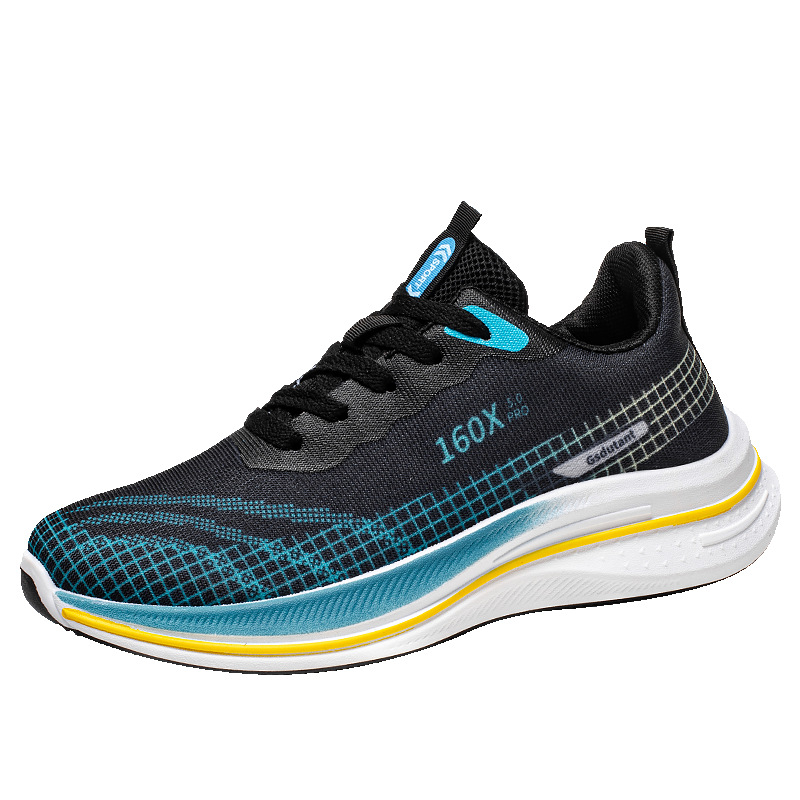 Pantofi sport casual pentru bărbați, respirabili, cu partea superioară din plasă, închidere cu șireturi, talpă PVC, branț textil (upper plasă; talpă PVC; închidere cu șireturi; branț textil; talpă injectată)
