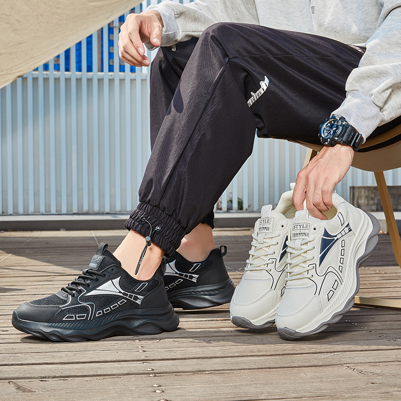 Muške tenisice Dad Shoes, mrežasti gornji dio, prirodna koža ulošak, gumeni đon, vezanje, ležerni stil.