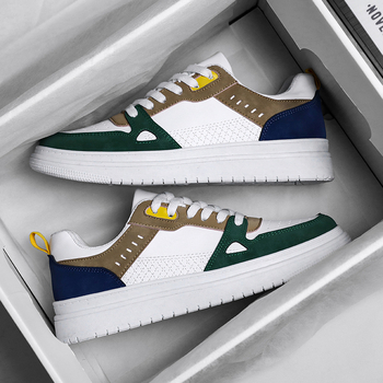 Férfi sportos casual cipő – PU felső rész, lélegző háló bélés, injekciós öntött talp, 3–5 cm magas sarok, elöl fűzőzárás