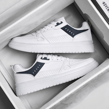 Férfi sportos casual cipő – PU felső rész, lélegző háló bélés, injekciós öntött talp, 3–5 cm magas sarok, elöl fűzőzárás