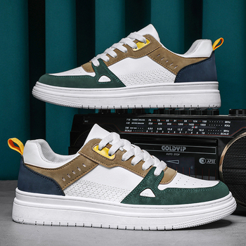 Férfi sportos casual cipő – PU felső rész, lélegző háló bélés, injekciós öntött talp, 3–5 cm magas sarok, elöl fűzőzárás