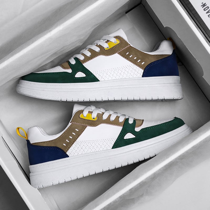 Férfi sportos casual cipő – PU felső rész, lélegző háló bélés, injekciós öntött talp, 3–5 cm magas sarok, elöl fűzőzárás