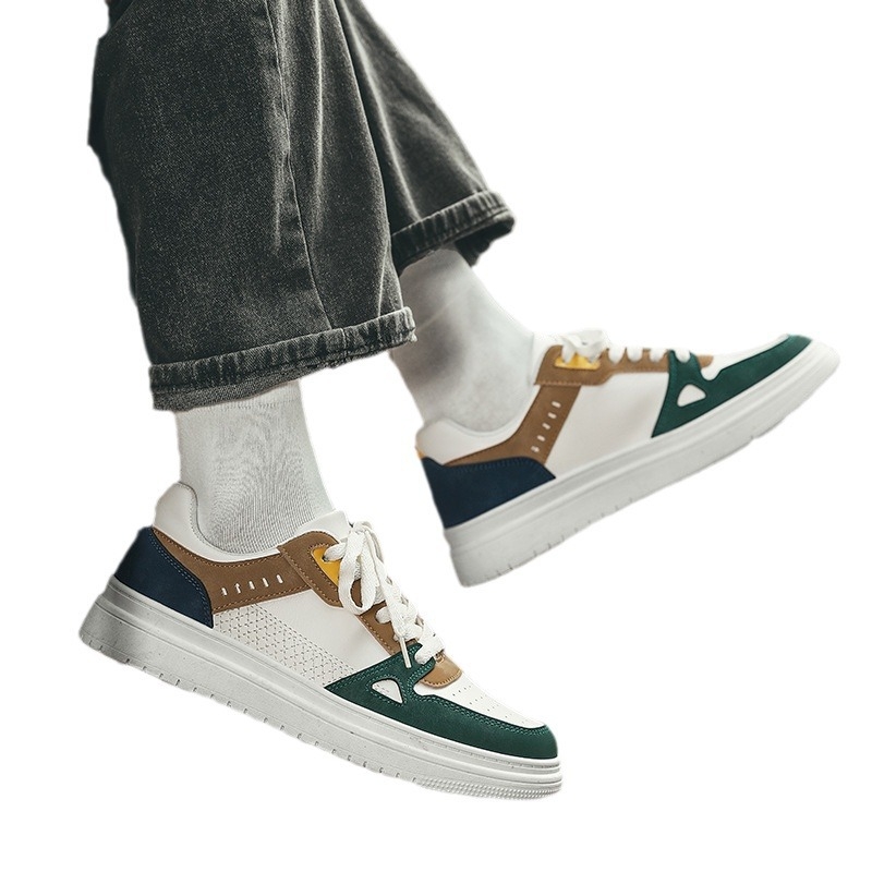 Férfi sportos casual cipő – PU felső rész, lélegző háló bélés, injekciós öntött talp, 3–5 cm magas sarok, elöl fűzőzárás