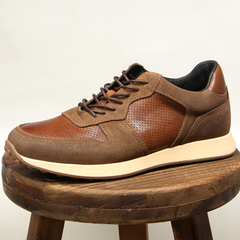 Muške sportske casual tenisice od prave kože, vintage izgled, vezivanje sprijeda, okrugli vrh, niski potplat 1-3 cm