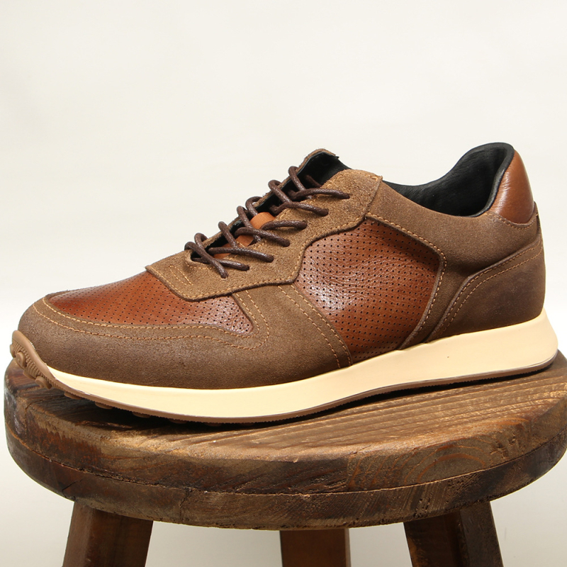 Muške sportske casual tenisice od prave kože, vintage izgled, vezivanje sprijeda, okrugli vrh, niski potplat 1-3 cm