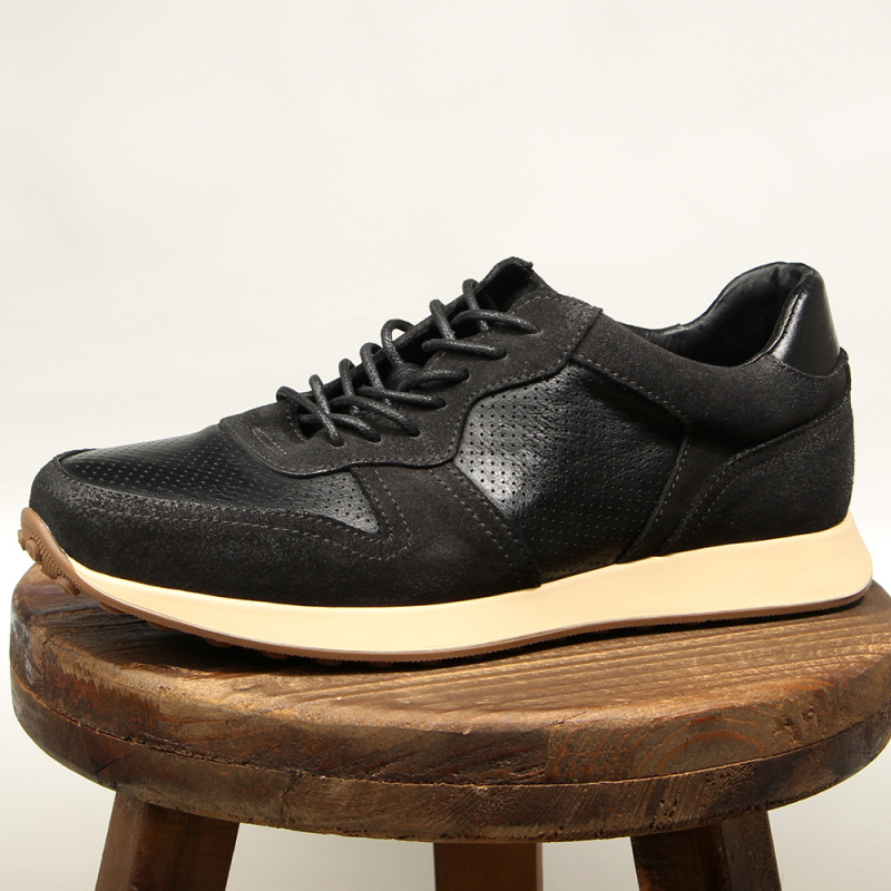 Muške sportske casual tenisice od prave kože, vintage izgled, vezivanje sprijeda, okrugli vrh, niski potplat 1-3 cm
