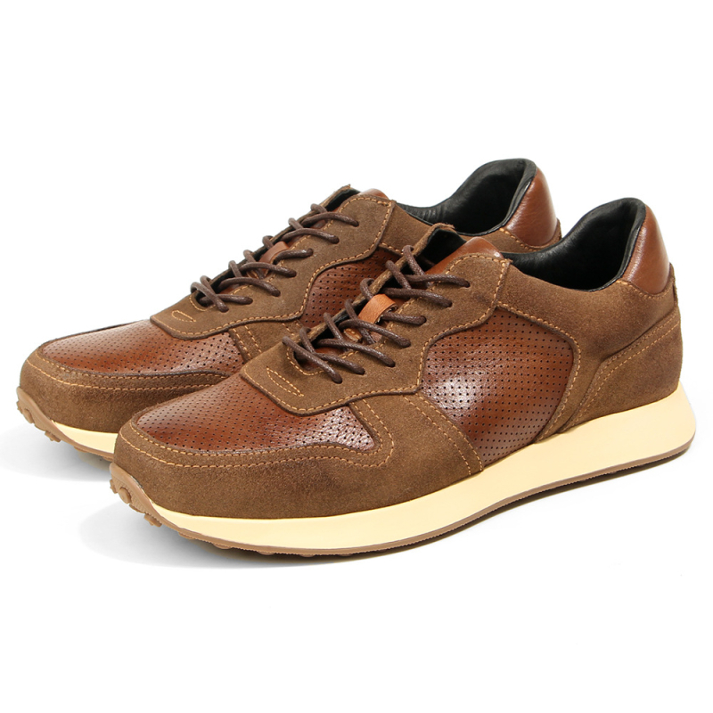 Muške sportske casual tenisice od prave kože, vintage izgled, vezivanje sprijeda, okrugli vrh, niski potplat 1-3 cm