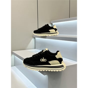 Мъжки спортни обувки с дебела подметка, кожено покритие, гума подметка, ниско горно и връзки